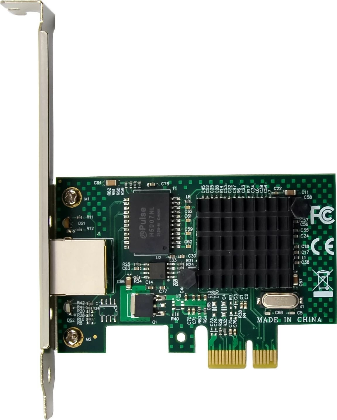 Kartelë rrjeti LevelOne GNC-0112, PCI Express, Ethernet, 1000 Mbit/s, Zi, Gjelbër, Argjendtë