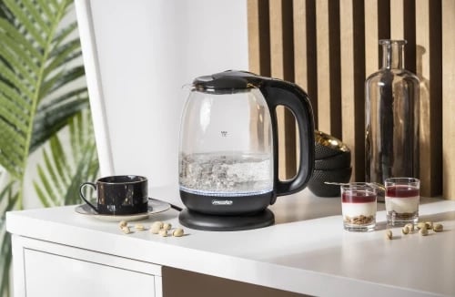 Vlojëse uji elektrike, Mesko, MS 1302, 1.7 L, xhami, 2200 W, e zezë