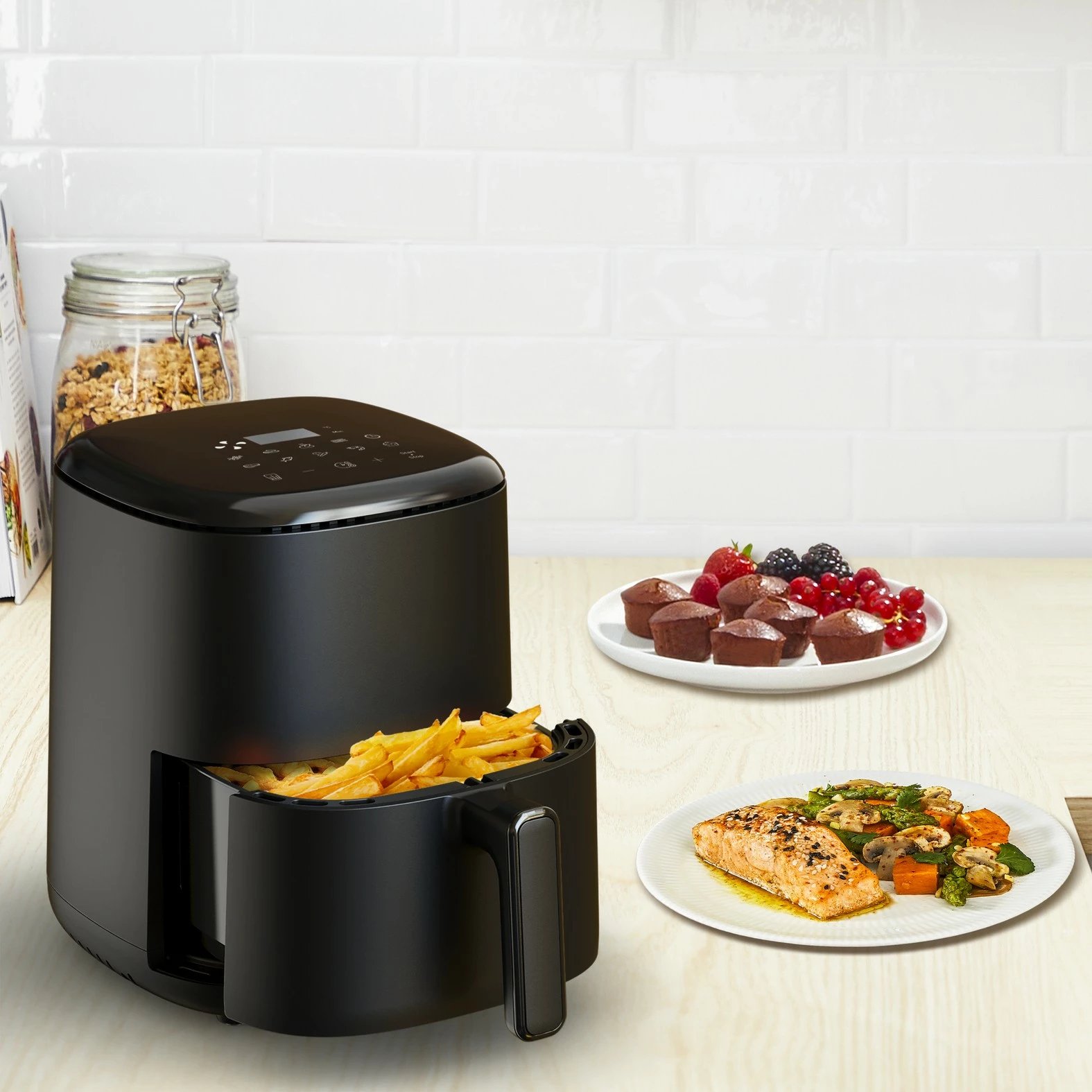 Fritezë me ajër të nxehtë Tefal Easy Fry EY145810, 3 L, E zezë