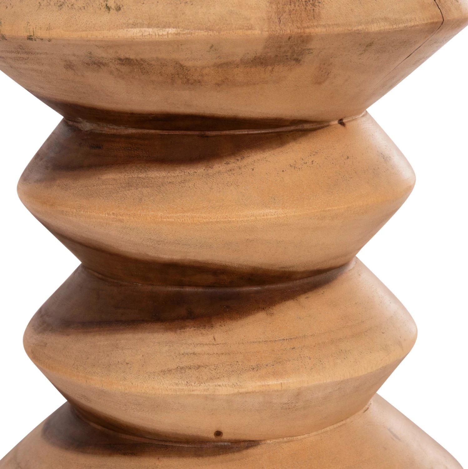 Stool i rrumbullakët Bellows, dru suar natyral, FH18235.11, 35x45cm