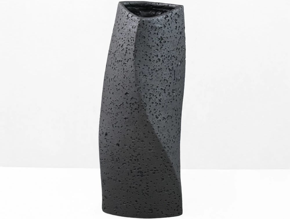 Vazo dekorative VOID II, rrëshirë, e zezë, 16.5x14.5x39cm