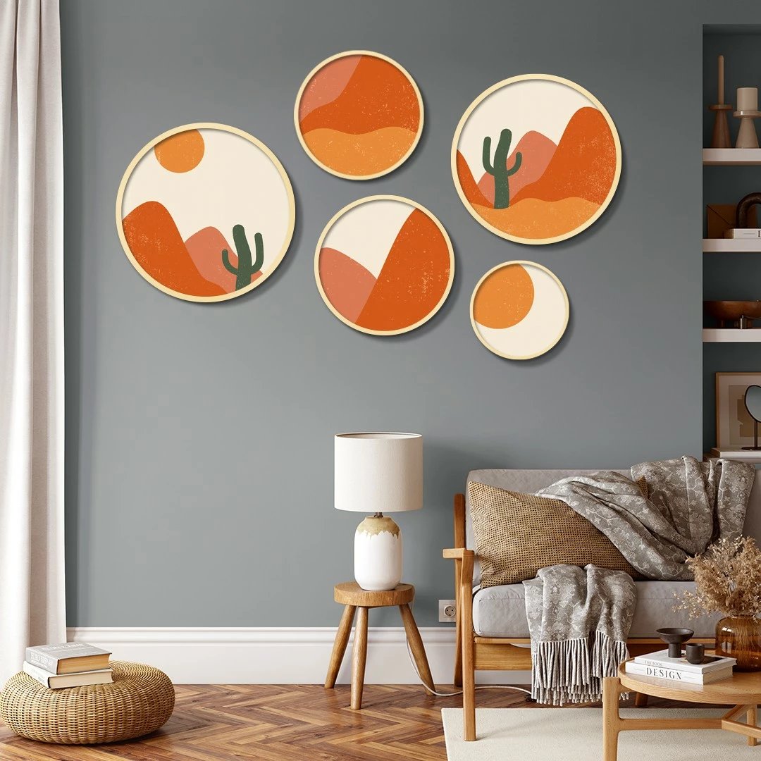 Set pikturash dekorative me kornizë MDF (5 copë), Wallity, Yats-24