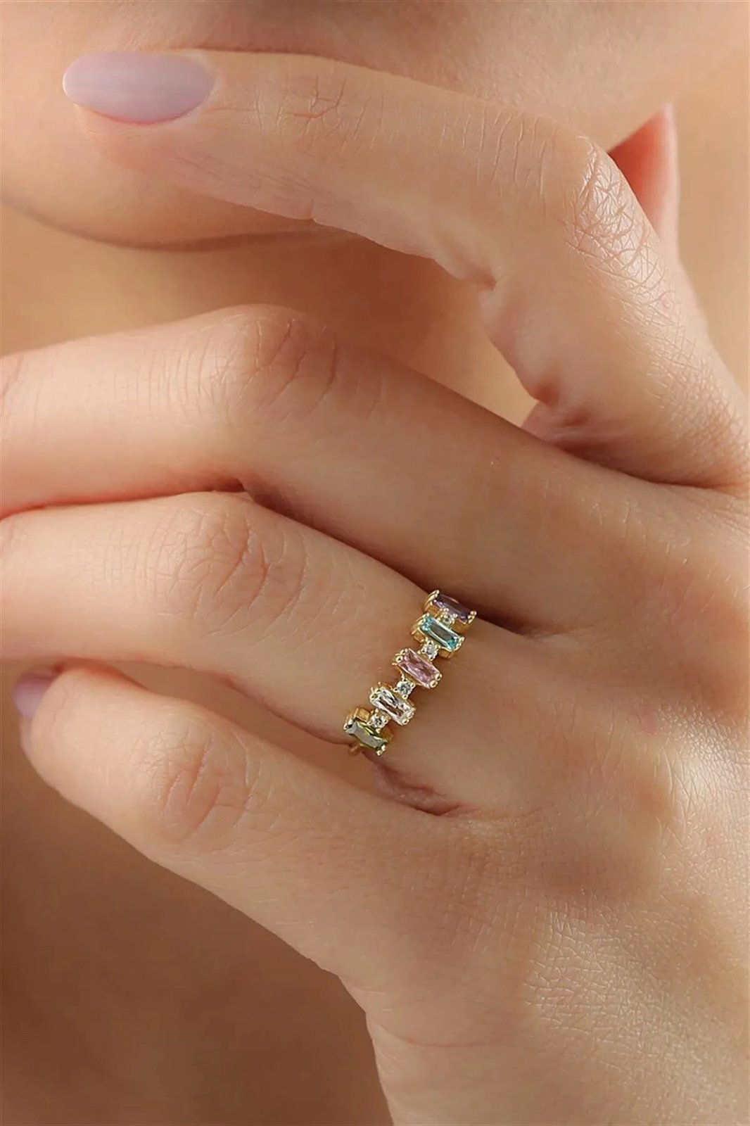 Unazë Jumeon, ngjyrë ari, me gurë zirkon, e rregullueshme