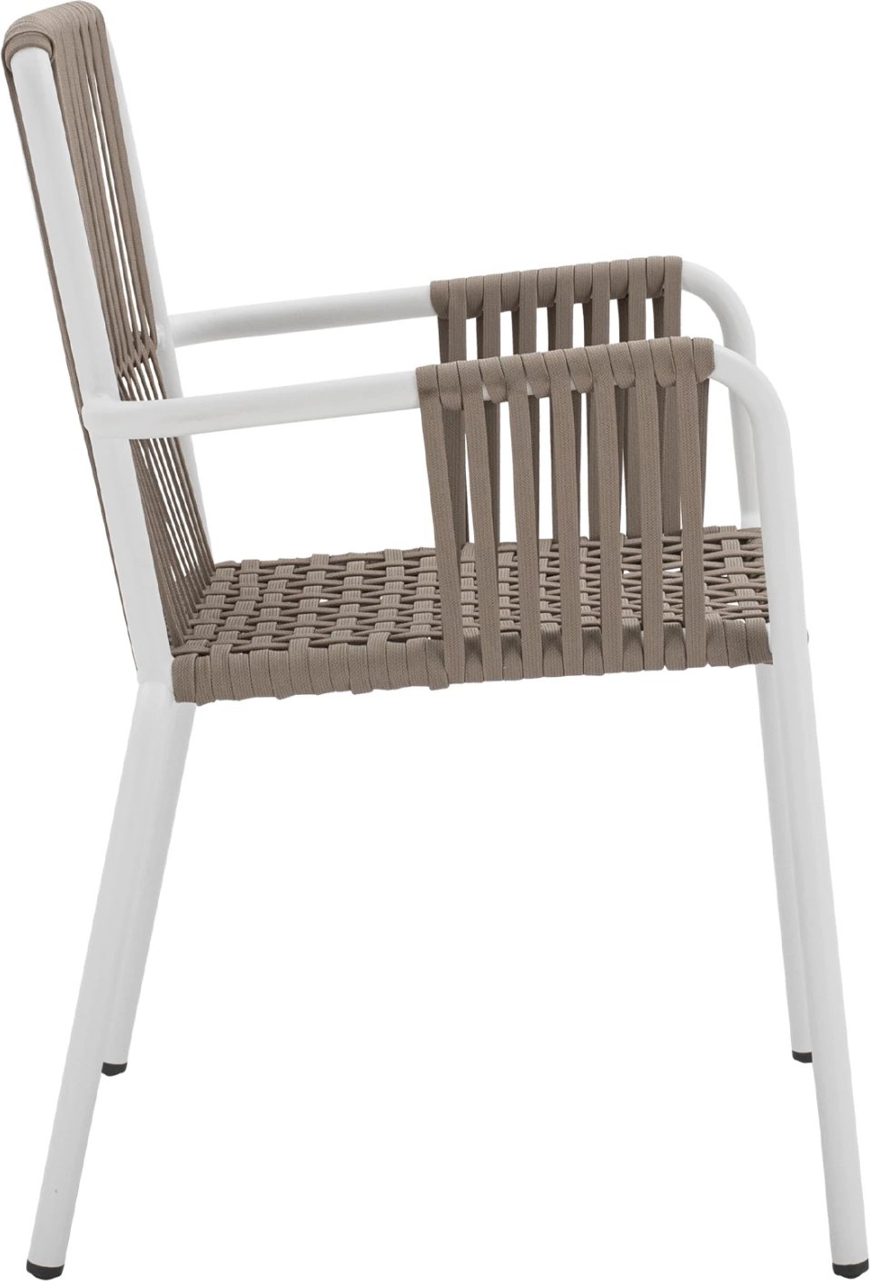 Karrige alumini e bardhë me litar të gjerë kapuçino FH5784.01 56x58x85 cm