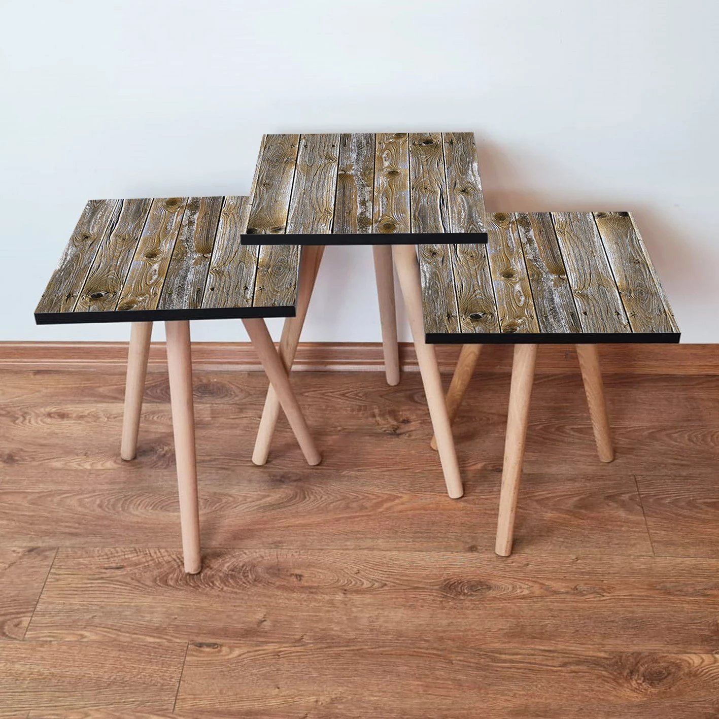 Set tavolinash të vendosshme (3 copë), Skye Decor, 3Shp381, ngjyrë kafe