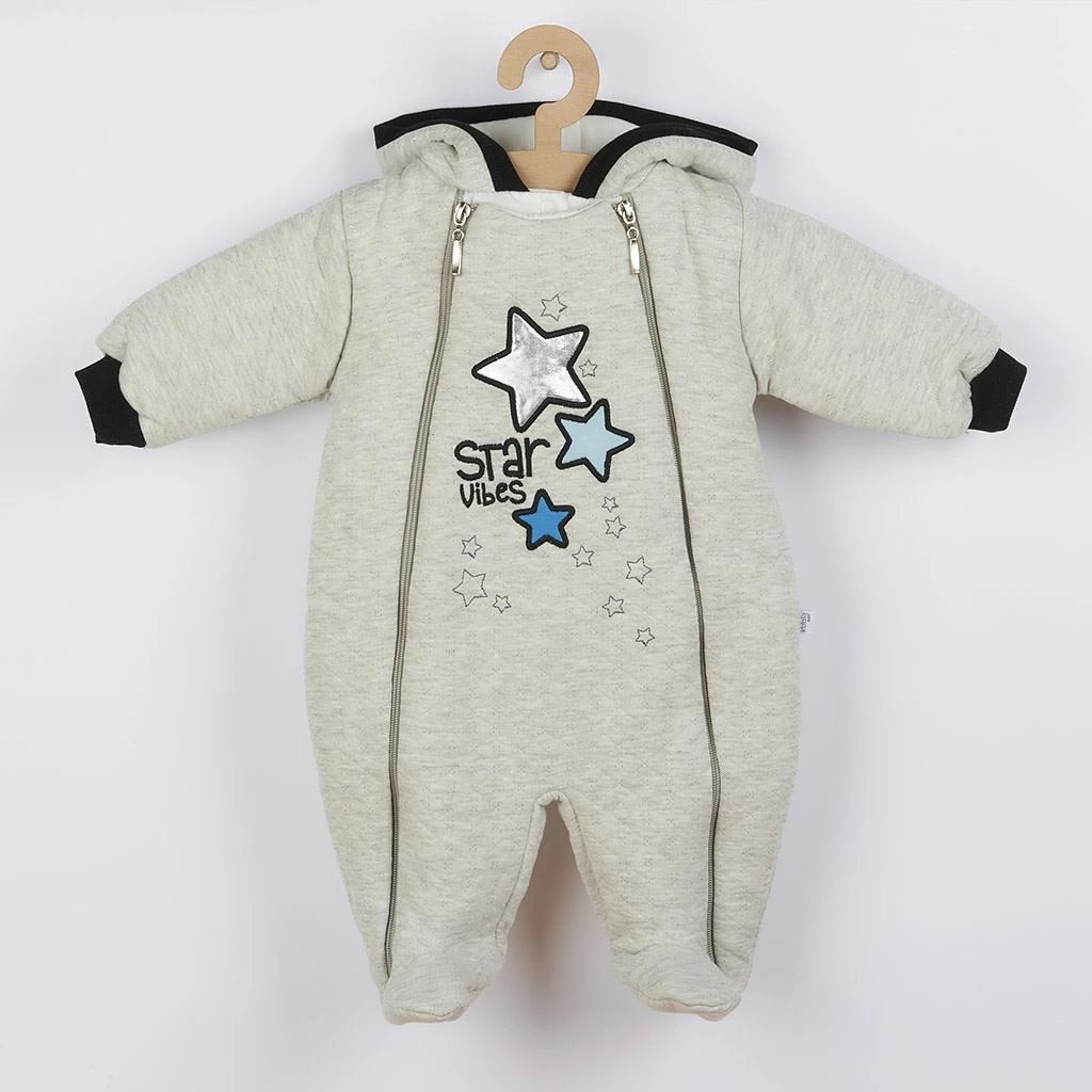 Kombinezon dimri për bebe me kapuç, KOALA, Star Vibes, 62 (3-6m), blu