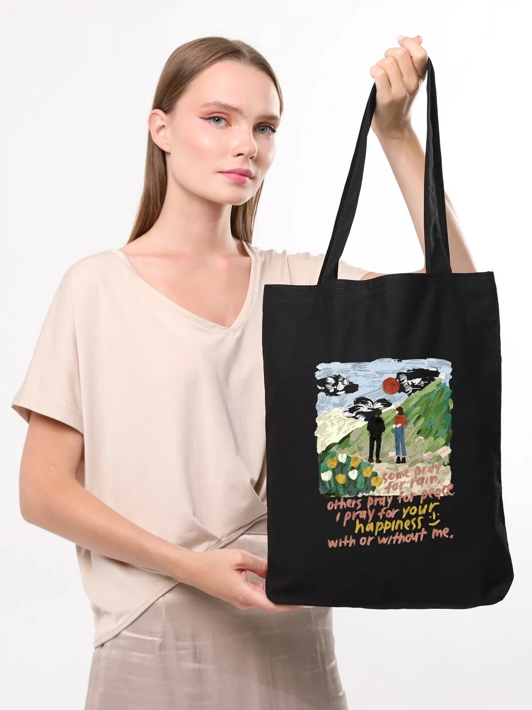 Çantë tote Zoozie Bags, 1881, e zezë, pambuk