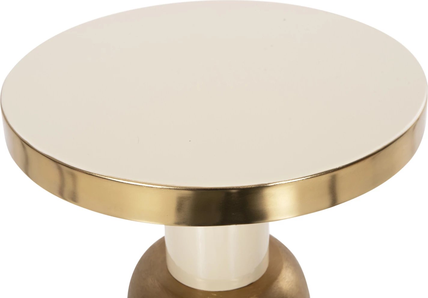 Tavolinë ndihmëse AMBUR FH4238.03 metalike, ngjyrë ecru-ari, Φ40.5x62H cm