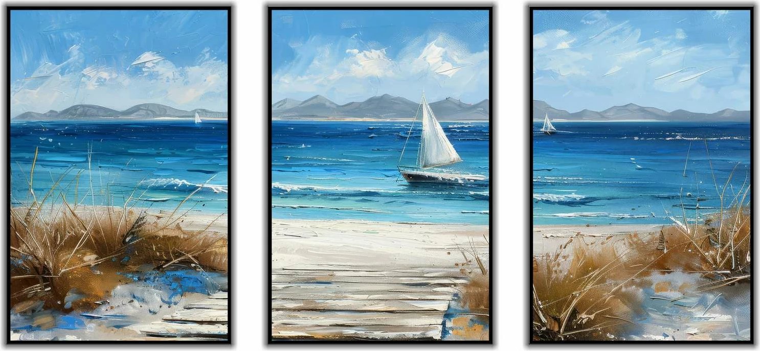 Pikturë dekorative me kornizë, 3 pjesë, Wallity, Mp3-00101, 50x70cm