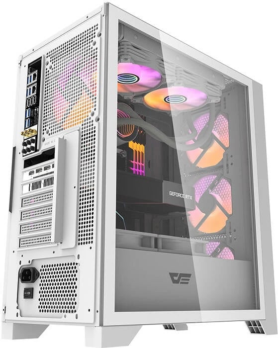 Kasë Darkflash DRX70 MESH, Middle Tower, 4 ventilatorë RGB, e bardhë