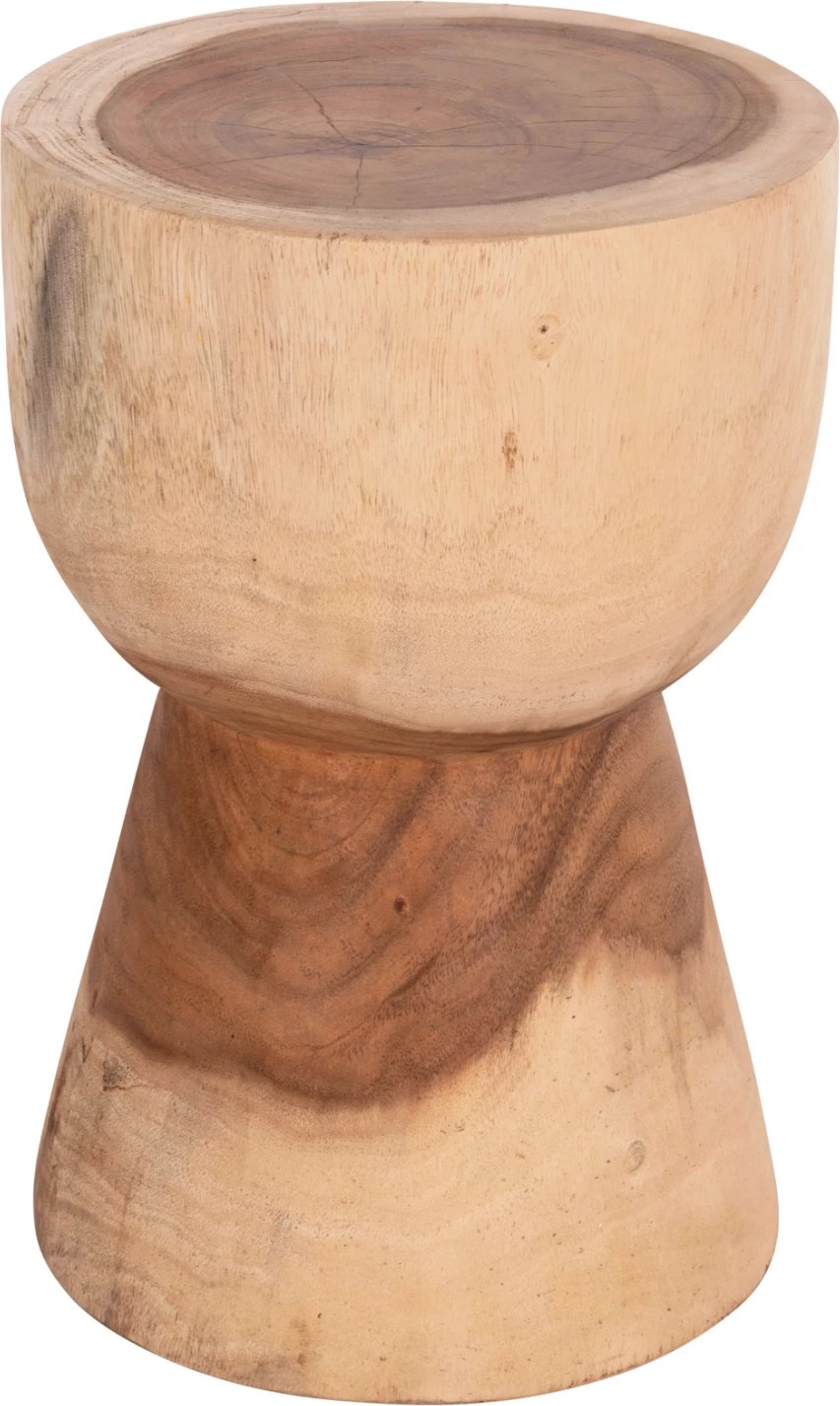 Stool i rrumbullakët MAMBA, dru suar natyral, FH9901.11, 30x45cm