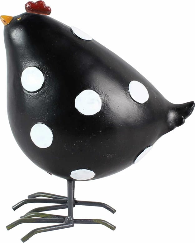 Dekor gallinë e zezë, 14x9x16cm, polirezine, e zezë me të bardha
