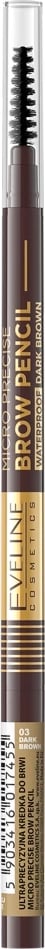 Laps për vetulla Eveline Cosmetics Micro Precise Brow Pencil për femra 03 Dark Brown, 1 copë