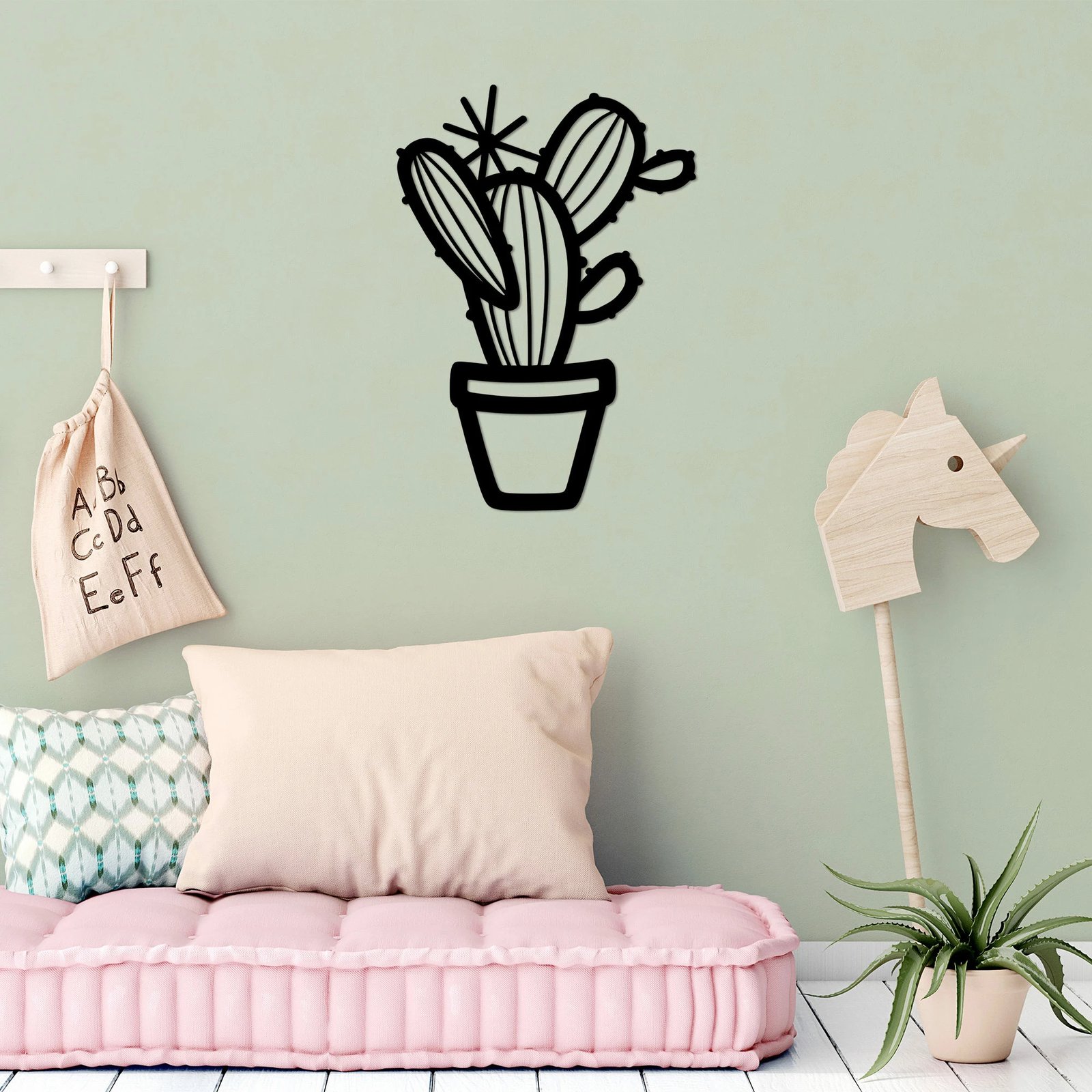 Aksesor dekorativ metalik për mur, kaktus, Wallity - 464