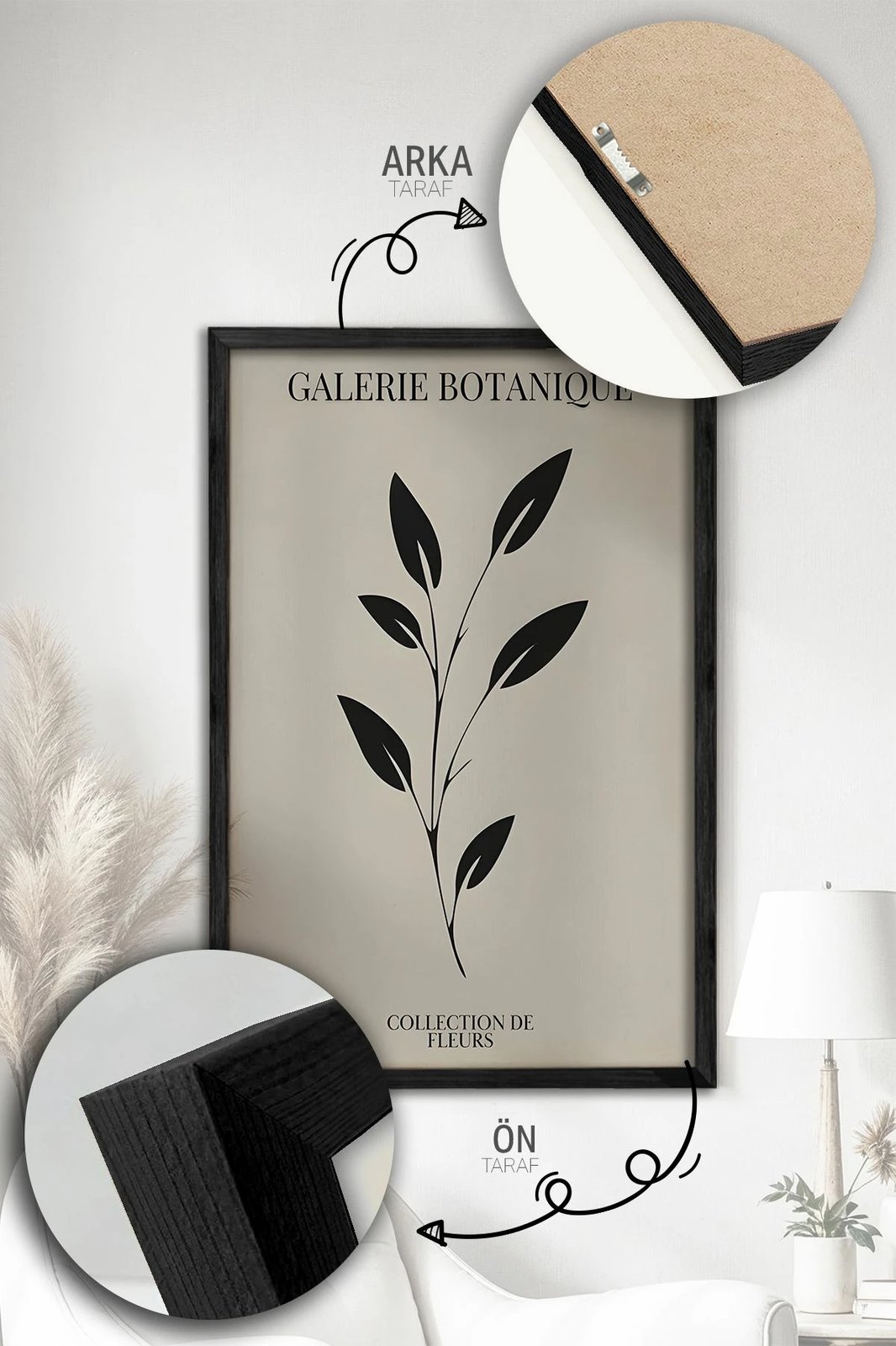 Pikturë dekorative me kornizë (3 copë), Wallity, Artvmodel37-Sıyah