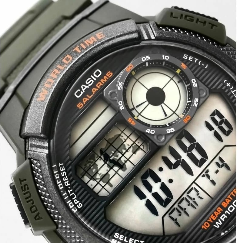 Orë dore për meshkuj Casio, e zezë