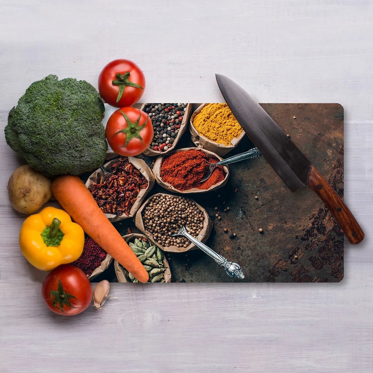 Dërrasë prerëse Hermia, qelq i temperuar, shumëngjyrëshe, Ckt108 - 2535, 25x35cm Dërrasë prerëse Hermia, qelq i temperuar, shumëngjyrëshe, Ckt108 - 2535, 25x35cm