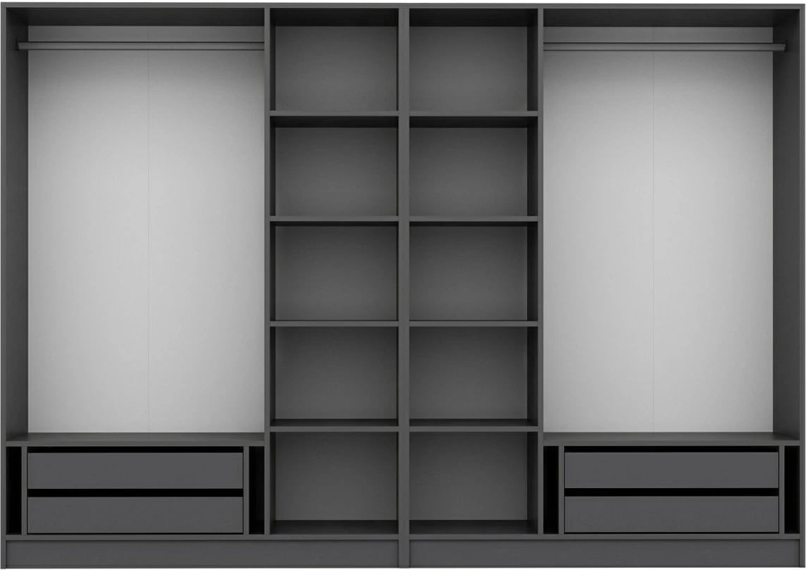 Dollap për dhomë gjumi, ngjyrë antracit, Skye Decor, 5044