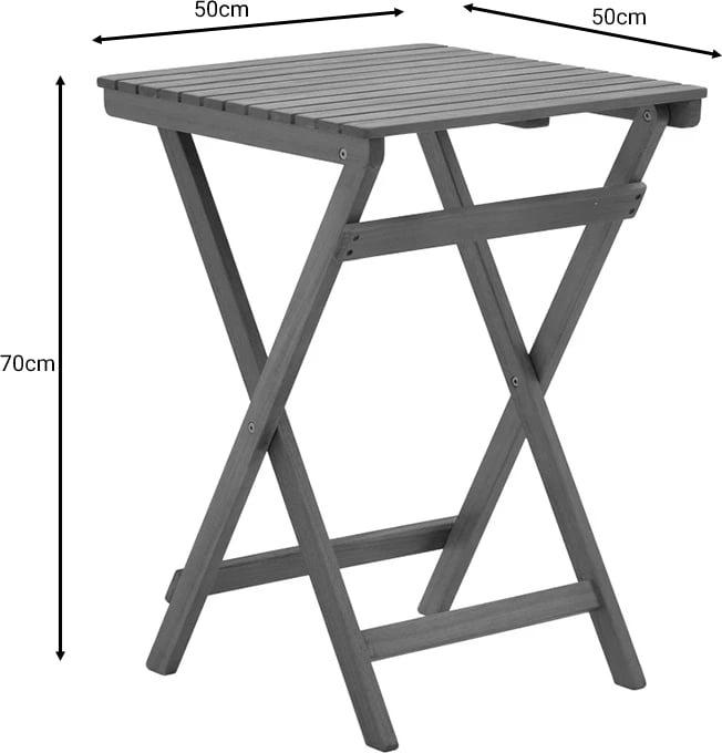 Set tavoline me karrige Mobie-Lazio, 5 copë, dru akacie, 50x50x70cm