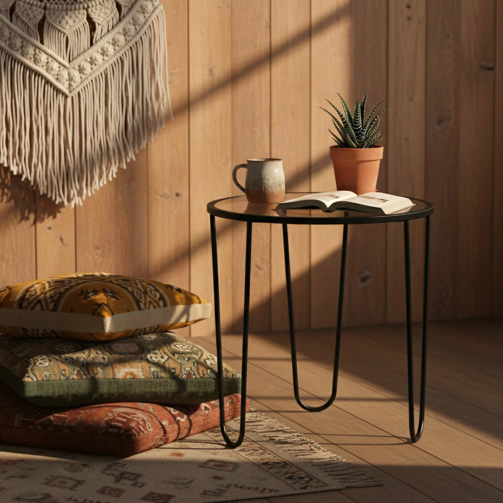 Tavolinë kafeje moderne, xham i temperuar, Skye Decor, Shb-033