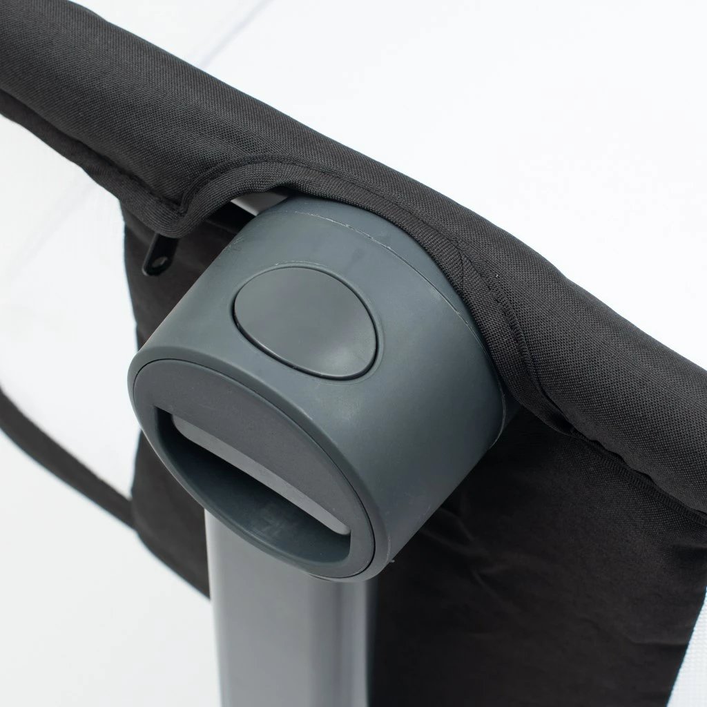 djep anësor Baby Mix Rose me rregullim 5 nivele, rrota me frena, dyshek i përfshirë, kornizë çeliku, zi