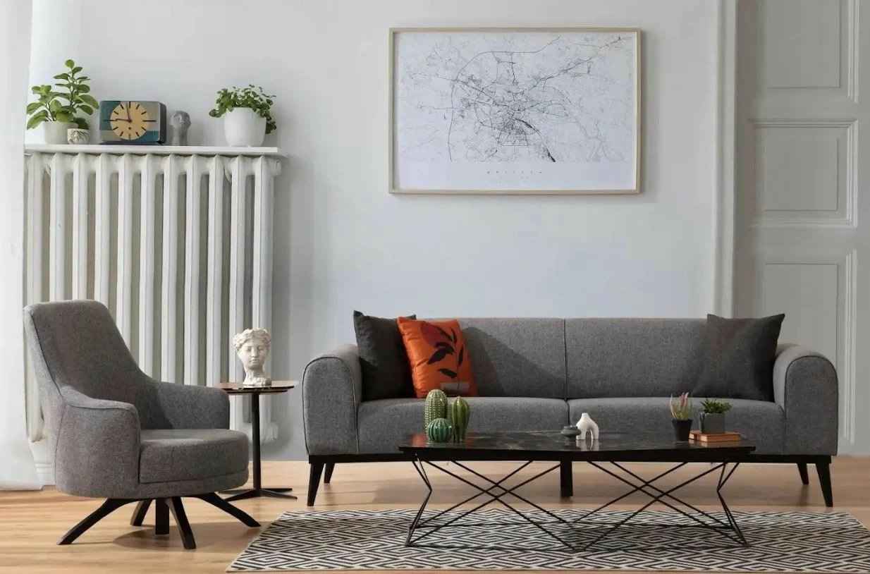 Karrige krahu Atelier del Sofa, Kapri, ngjyrë gri e çelët