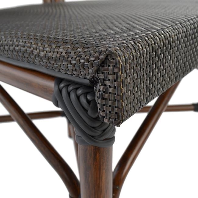 Karrige alumini pamje bambuje, ngjyrë kafe, me tekstilene, 40,5x56,5x89,5 cm, FH5026