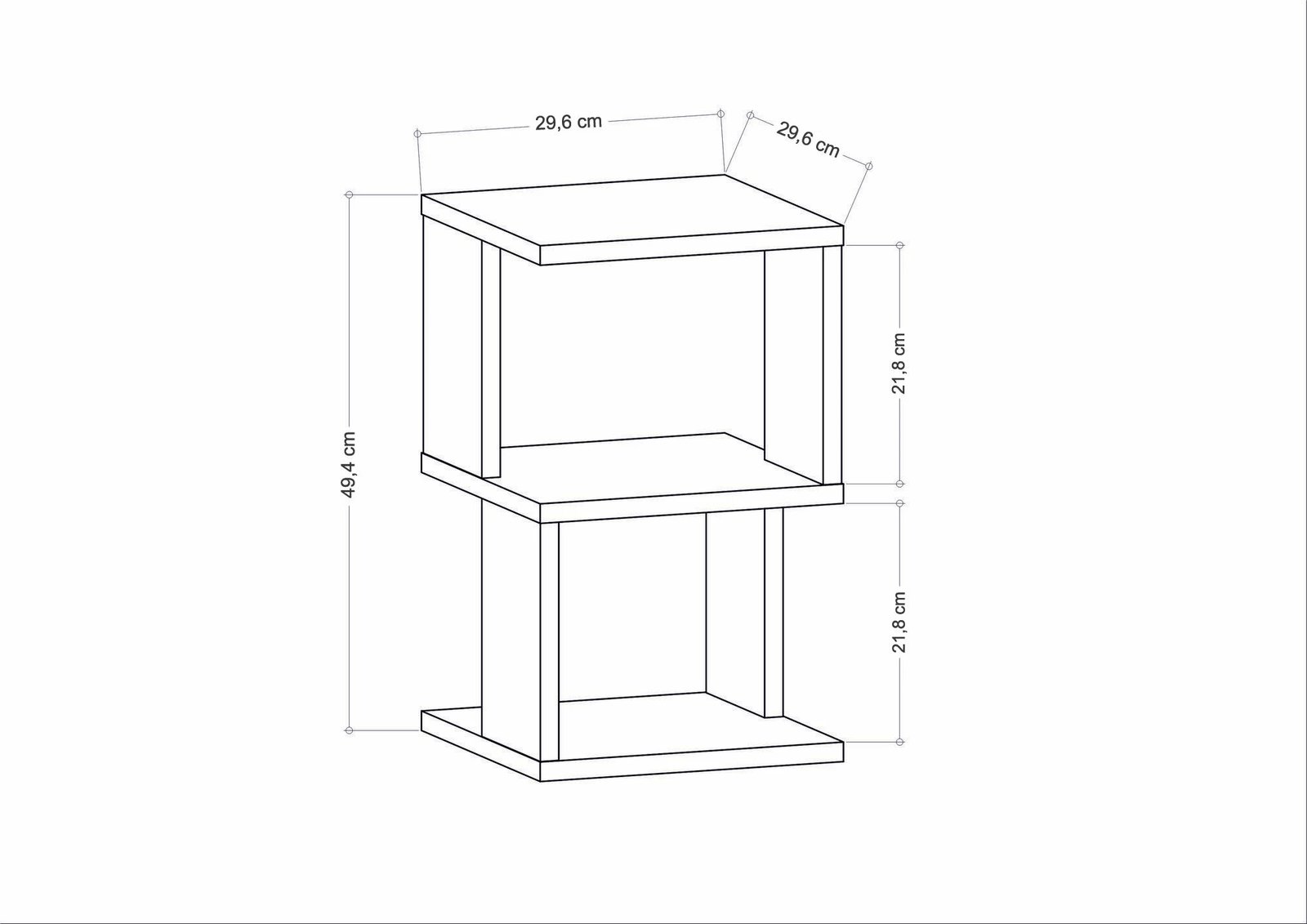 Komodinë natës Hanah Home, Carter, e bardhë