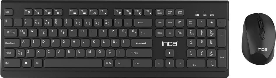 Set tastaturë dhe maus Inca IWS-519, USB-C/A, dizajn ergonomik, e zezë