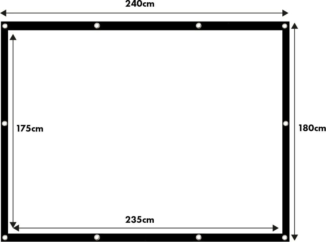 Ekran projekcioni Maclean MC-169, 120 inç, 4:3, 240x180cm, manual, i bardhë