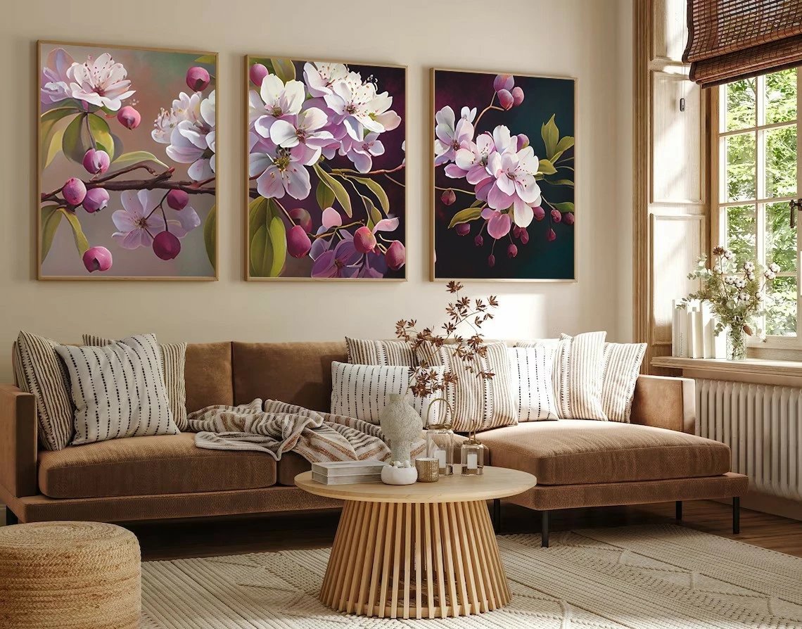 Pikturë dekorative me kornizë MDF (3 copë), Wallity, Huhu218, 50x70