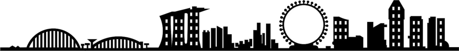 Aksesor dekorativ metalik për mur, skyline i Singaporit, Wallity