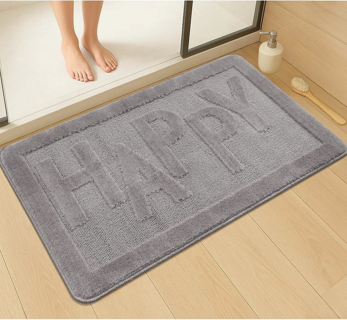 Tapet për banjo Mijölnir, gri, HAPPY, 60x100cm