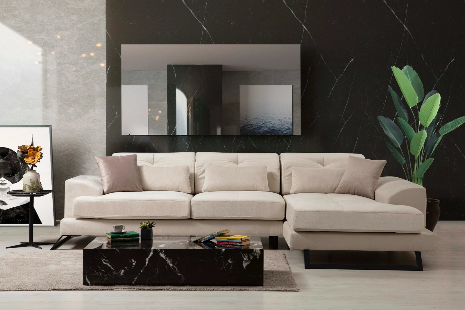 Këndare Frido Corner Right (L3+Chl), ngjyrë ecru