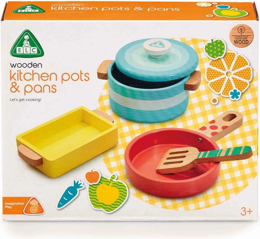 Early Learning Centre Wooden Kitchen Pots and Pans