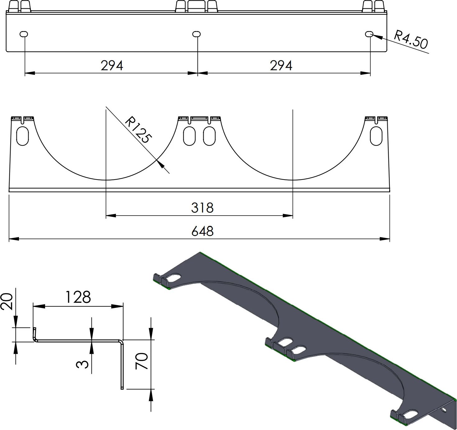 Mbajtës muri për 2 bombola gazi Pro-Line 1013440, diametër maksimal 250 mm, gri