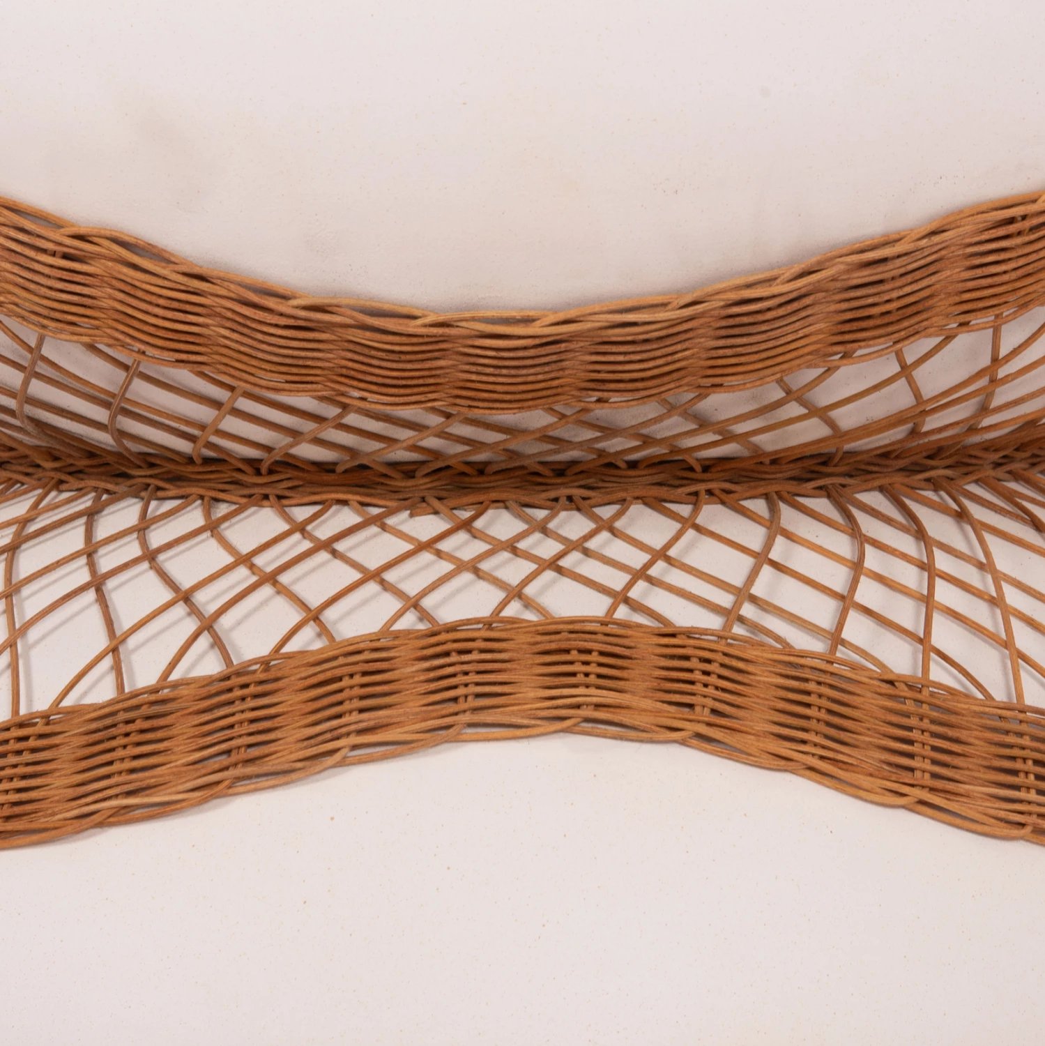 Tavolinë kafeje rrethore ANNA, çimento fiber e bardhë, ratan natyral, FH18157.02, 92x44.5cm