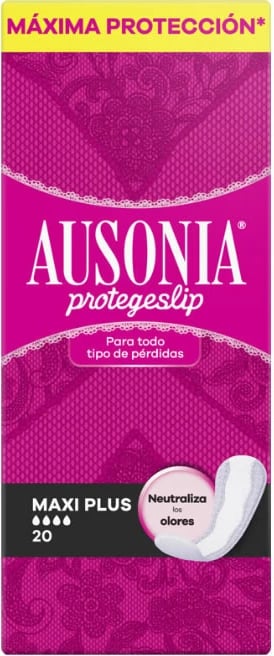 Pantyliners Ausonia Protegeslip Maxiplus 20 copë
