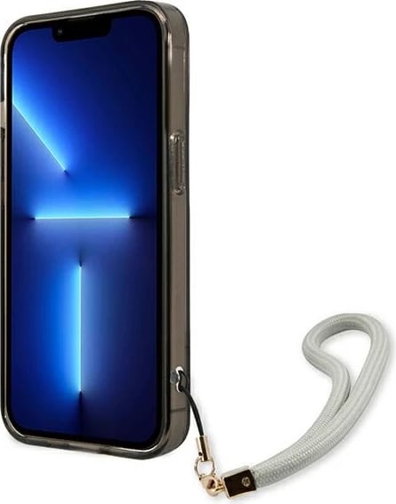 Mbështjellës Guess GUHCP13LHTSGSK për iPhone 13/13 Pro 6.1", i fortë, me rrip, i zi Mbështjellës Guess GUHCP13LHTSGSK për iPhone 13/13 Pro 6.1", i fortë, me rrip, i zi