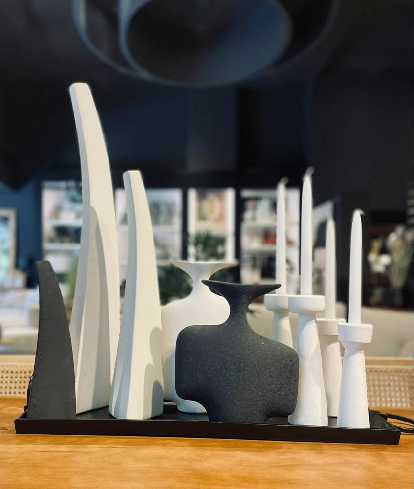 Mbajtëse qirinjsh DARIS, qeramikë, e bardhë, 6x6x20cm