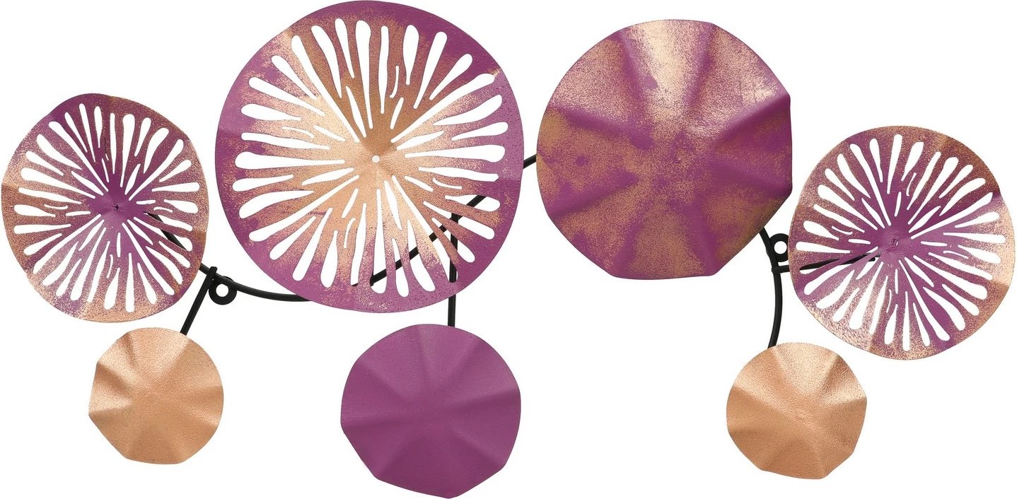 Aksesor dekorativ metalik për mur Wallity, art metalik 2