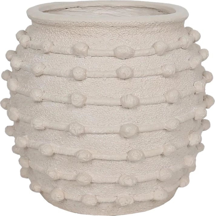 Vazo dekorative NISYROS, MgO, bezhë, 37x37x37 cm