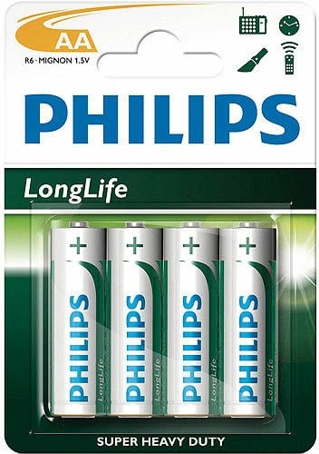 BATERI PHILIPS R6L4B/10 | LONG LIFE AA / 4