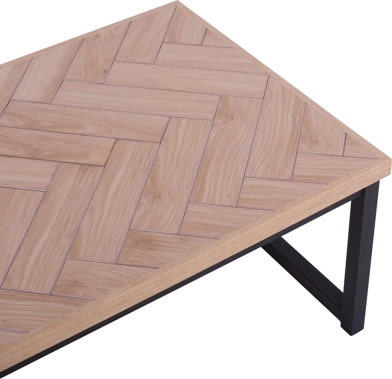 Tavolinë kafeje Chanelle, ngjyrë natyrale me këmbë të zeza, 110x59x38 cm, FH8648