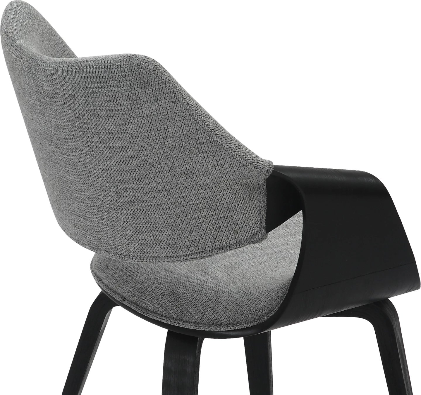 Karrige për tavolinë ngrënieje NETTO FH9976.02, kornizë druri, pëlhurë ngjyrë zezë-gri, 55x56x83.5 cm