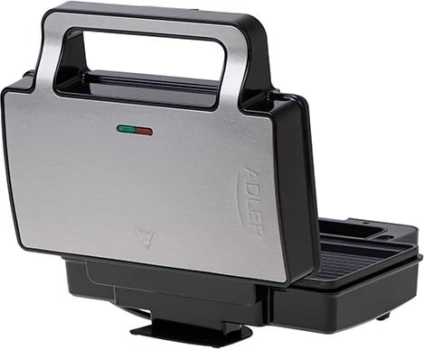 Toster sanduiçash 2-në-1, Adler AD 3073, pllaka të këmbyeshme sanduiçi dhe grill, shtresë jo-ngjitëse, 1000–1400W, i zi