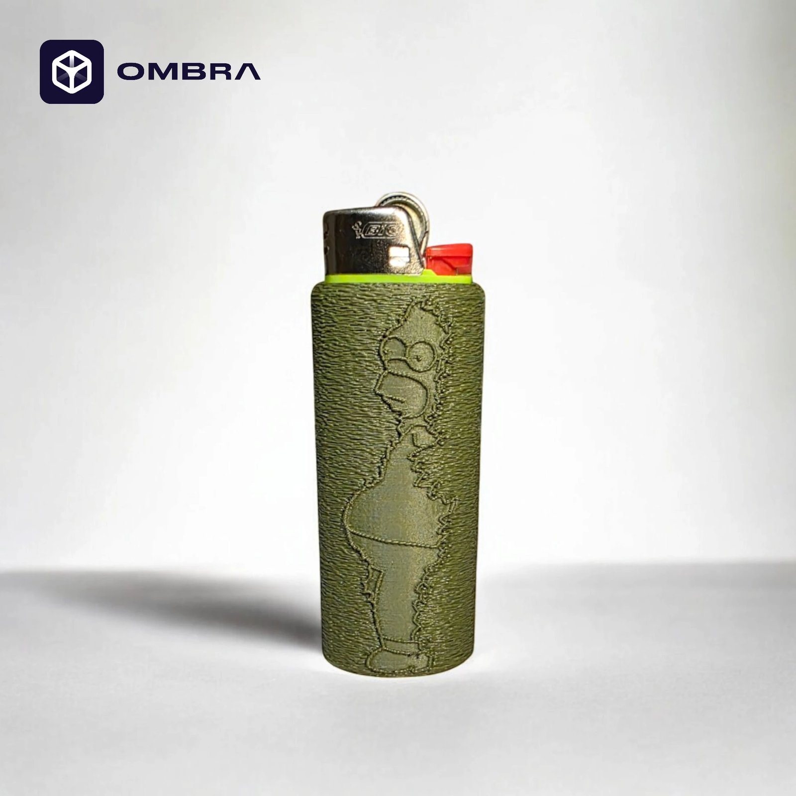 Mbajtëse për çakmak, dizajni SIMPSON "Simpson Bic Case", e gjelbërt