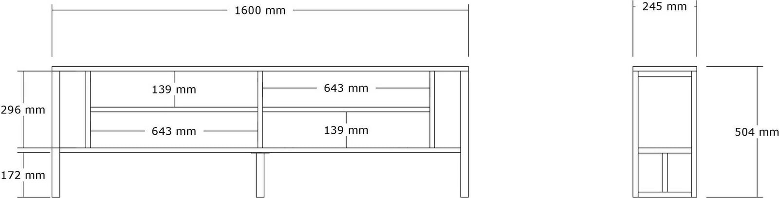 Komodë për TV, ngjyrë e bardhë, Skye Decor, Cupe