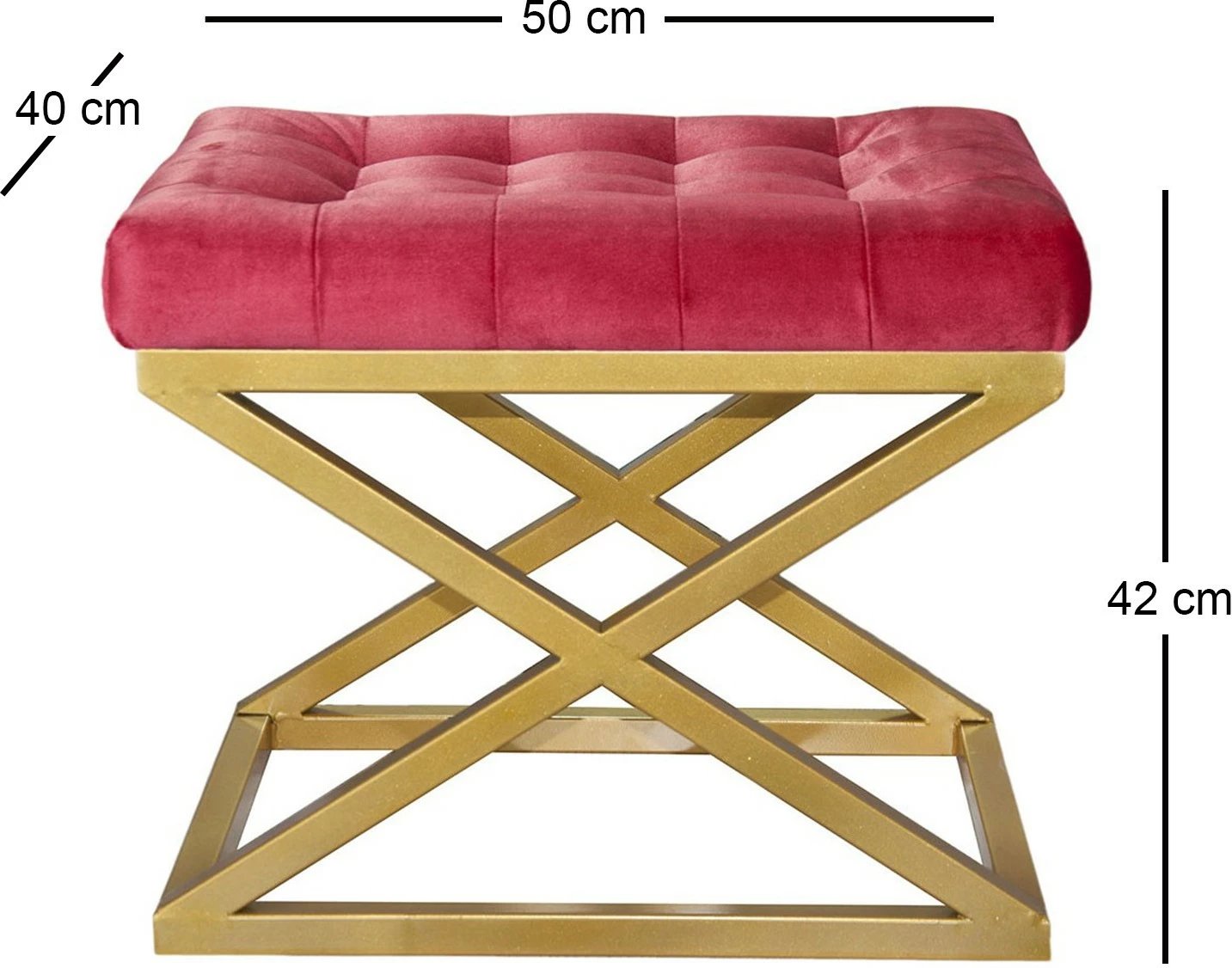 Puf Atelier del Sofa, ngjyrë ari dhe e kuqe, Capraz