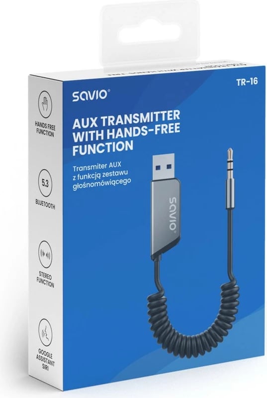 Transmetues AUX me Bluetooth Savio TR-16, i zi